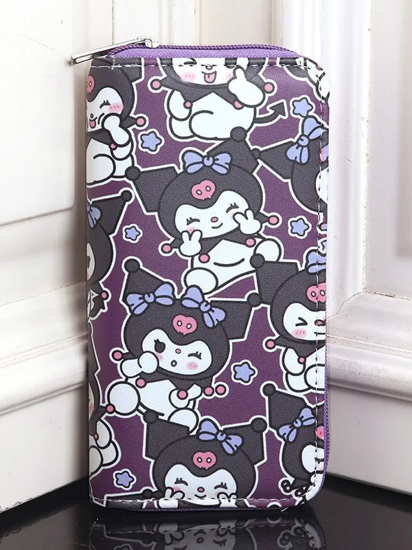 Cute Cartoon Long Zipper Wallet for Kids & Students – Large Capacity Multi-Compartment Coin Purse with 12 Card Slots & Billfold, Portable Clutch Purse for Girls Boys